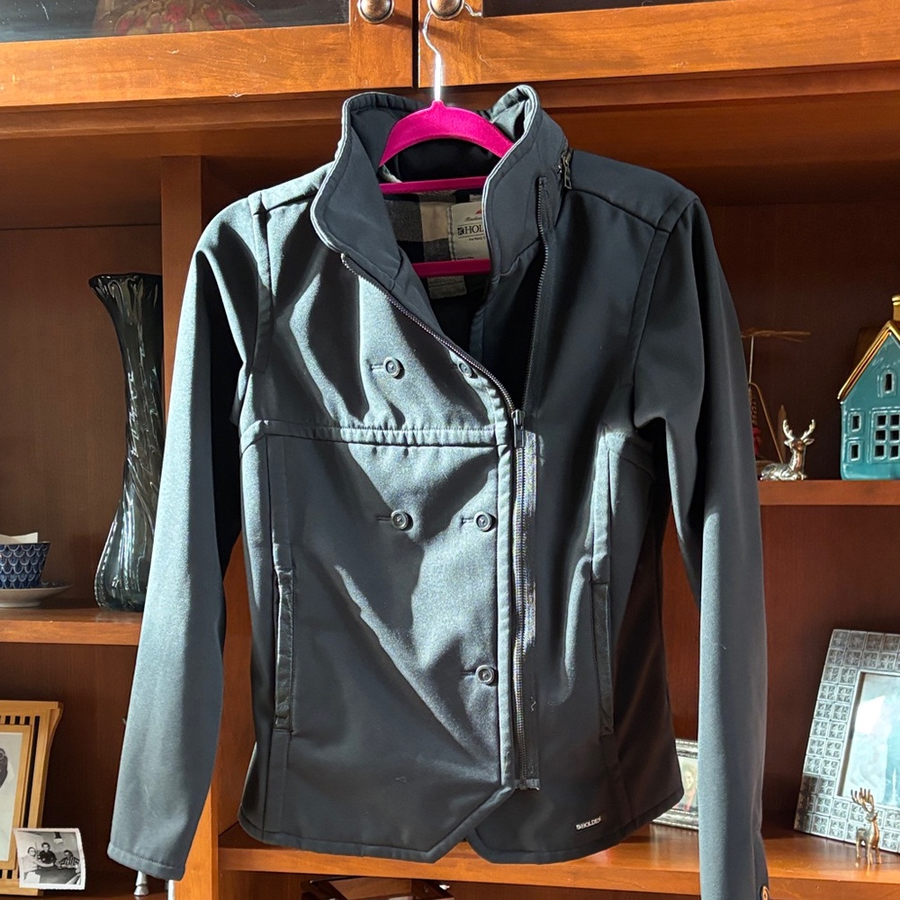 Holden Women’s Medium Double Breasted Asymmetrical Zipper Black (Hood)